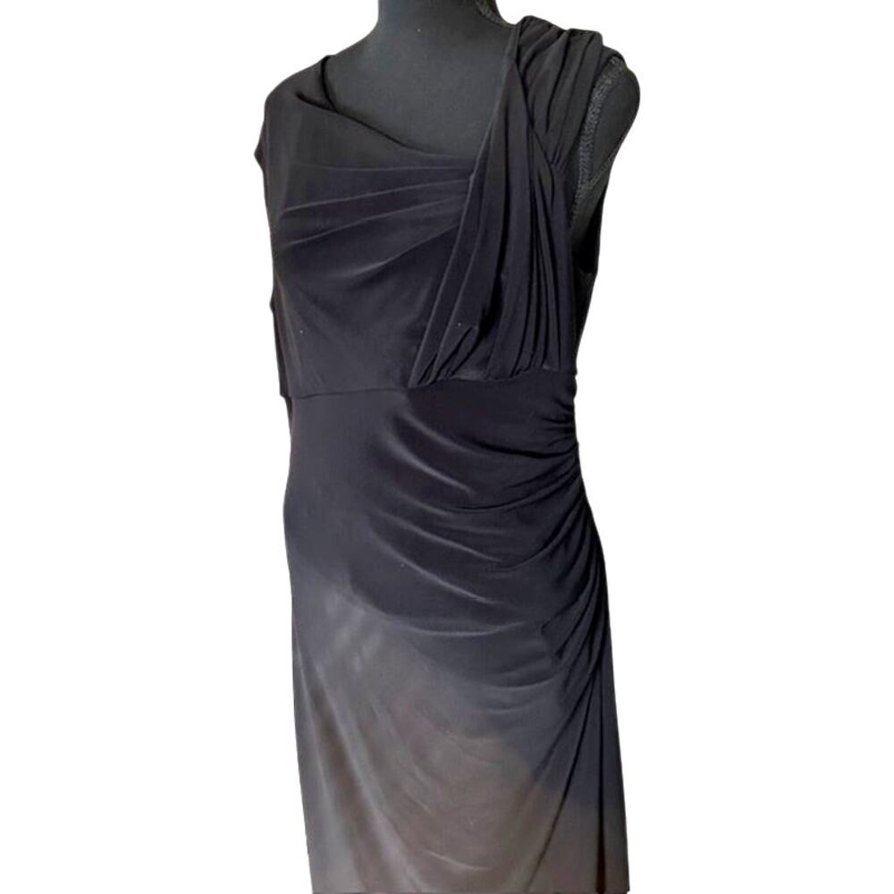 Lauren by Ralph Lauren Black Stretch Jersey Cap-Sleeve Dress